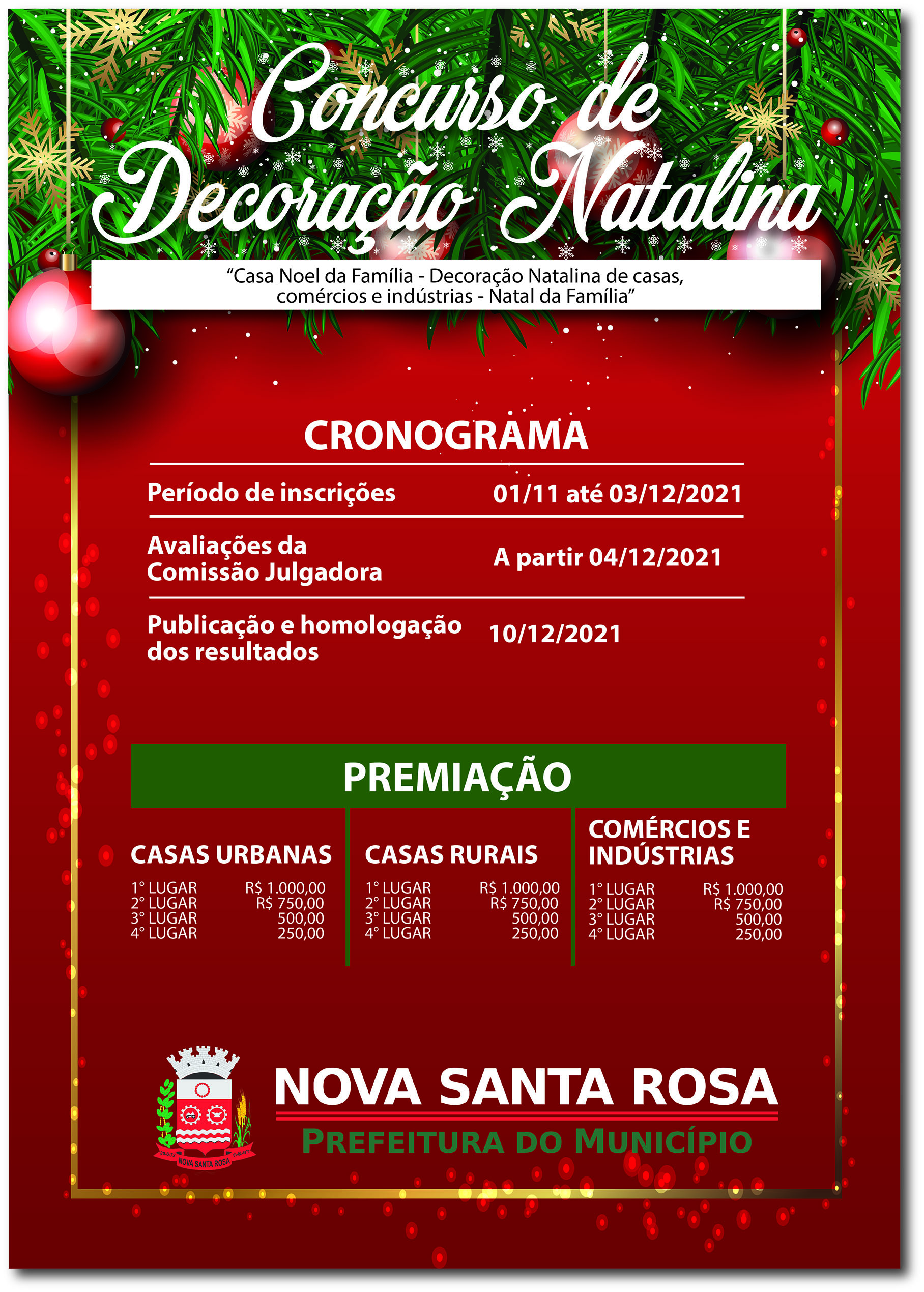 Inscrições para o concurso de Decoração Natalina “Casa Noel