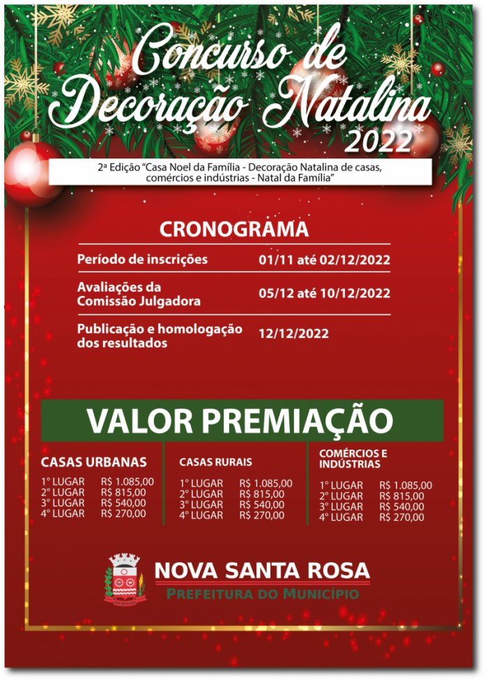 Inscrições para o concurso de Decoração Natalina “Casa Noel