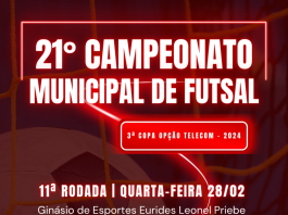 11ª Rodada do Campeonato Municipal de Futsal acontece hoje (28)