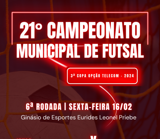 6ª Rodada do Campeonato Municipal de Futsal acontece sexta-feira (16)