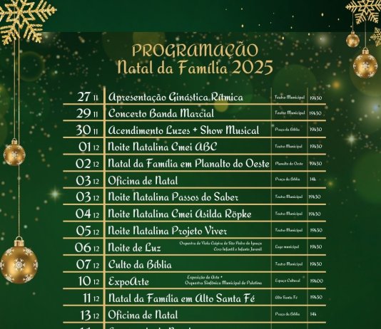 Nova Santa Rosa divulga programação oficial do Natal da Família 2025