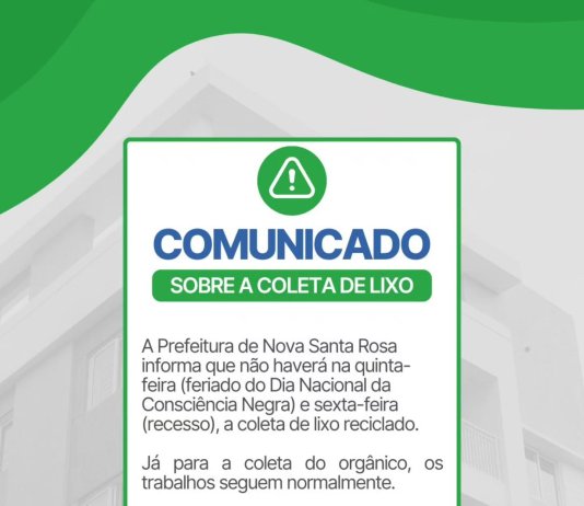 Prefeitura informa alterações na coleta de lixo nos dias 20 e 21 de novembro