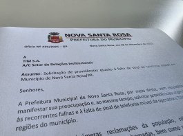 Prefeitura cobra solução para falta de sinal da TIM em Nova Santa Rosa
