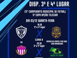 Disputas de 3º e 4º lugar movimentam noite de quarta-feira (03) no Municipal de Futsal