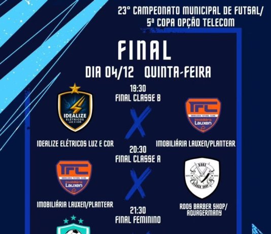 Finais do Campeonato Municipal de Futsal acontecem na noite de hoje em Nova Santa Rosa