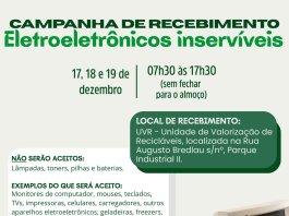 Nova Santa Rosa promove campanha de recebimento de eletroeletrônicos inservíveis nos dias 17, 18 e 19 de dezembro