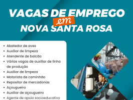Nova Santa Rosa conta com novas oportunidades de trabalho em diferentes áreas