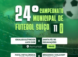 24º Campeonato Municipal de Futebol Suíço começa nesta quarta-feira em Nova Santa Rosa