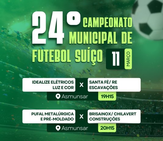 24º Campeonato Municipal de Futebol Suíço começa nesta quarta-feira em Nova Santa Rosa