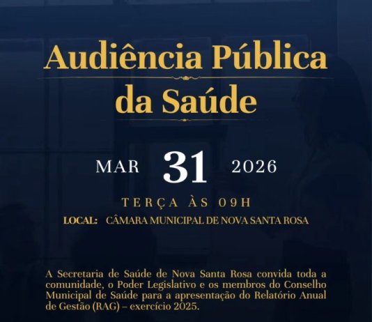 Saúde realiza audiência pública de prestação de contas nesta terça-feira (31)