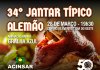 Últimos dias para garantir fichas para o 34º Jantar Típico Alemão – Eisbein