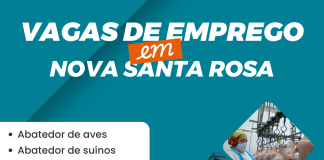 Comece o mês de maio com uma nova oportunidade de trabalho em Nova Santa Rosa