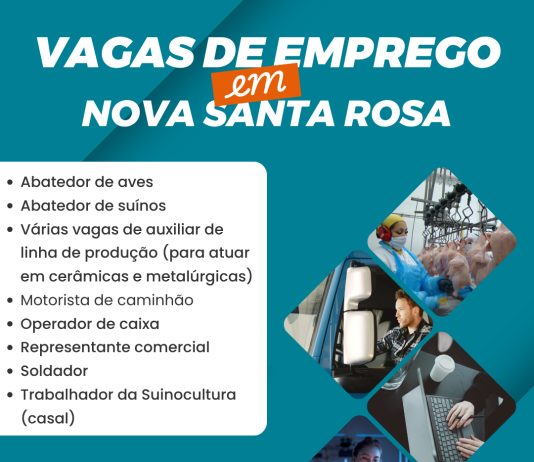 Agência do Trabalhador divulga novas oportunidades de emprego em Nova Santa Rosa