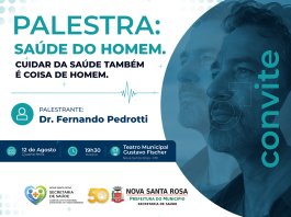 Palestra sobre saúde do homem integra programação do Agosto Azul em Nova Santa Rosa
